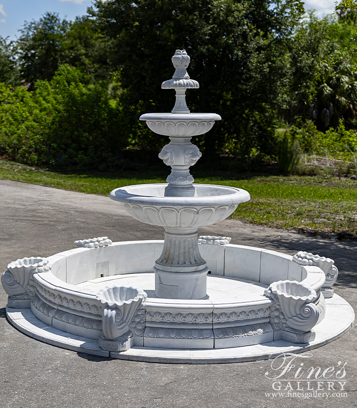 Search Result For Marble Fountains  - Tiered Versailles Marble Fountain In Statuary Marble - MF-238